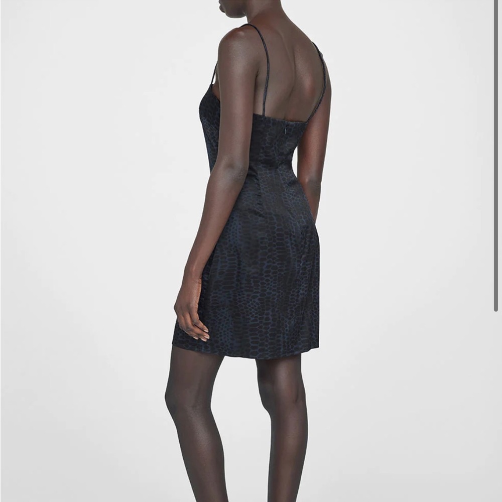NEW NWT Anine Bing Valentine silk mini dress black and blue size small - Picture 6 of 8